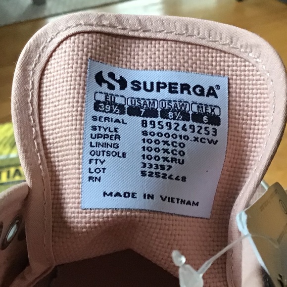 Superga Canvas Pink Rose Laced  Sneakers Size 7 - Picture 5 of 6